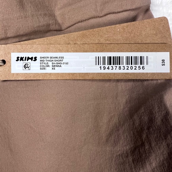 SKIMS Women's Sheer Seamless Mid Thigh Short Sienna Smoothing Shapewear Size XS - Picture 6 of 7